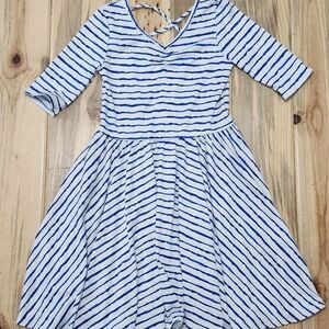 Blue and White Striped Kids Dress